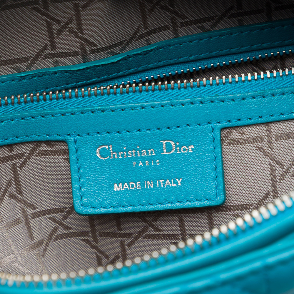 Pre-Loved Dior Large Lambskin Cannage Lady Dior - Picture 5 of 6